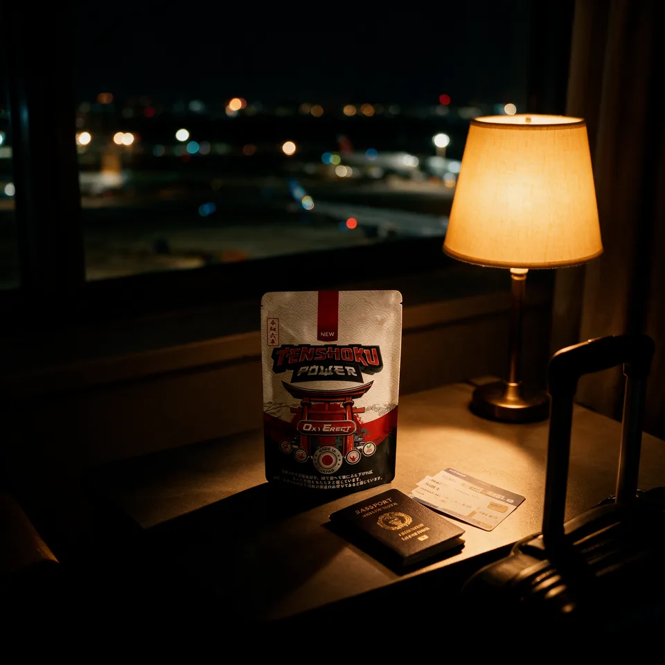 Tenshoku Power di meja hotel